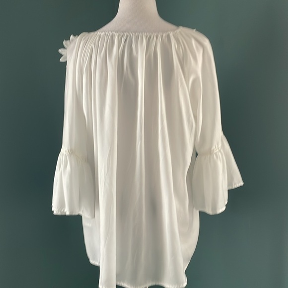 Hilary Radley for Katherine Barclay size L embellished blouse, rhinestones - Picture 6 of 6